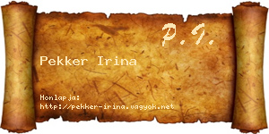 Pekker Irina névjegykártya